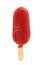 Red ice lolly over white