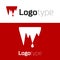 Red Icicle icon isolated on white background. Stalactite, ice spikes. Winter weather, snow crystals. Logo design