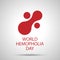 Red Icon of fresh blood plasma. World Hemophilia day concept. Vector illustration EPS 10.
