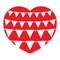 Red icon heart shape