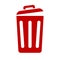 Red Icon trash gerbage recycle wastebasket graphic design single icon vector