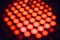 Red illuminated glowing blurry lights pattern