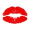 Red imprint kiss lips - for stock