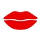 Red imprint kiss lips - vector