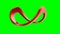 Red infinity sign on green background. Isolated 3D render