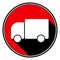 Red information icon - white lorry car