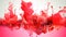 red ink splashes into water, wallpaper design, ai generated image