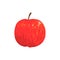 Red Isolated Apple Funky Hand Drawn Fresh Fruit Cartoon Illustration