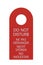 Red Isolated Do Not Disturb Door Handle Tag