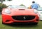 Red italian modern sports car front view