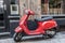 Red Italian Vespa Scooter