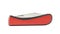 Red jackknife foldable pocket knife isolated