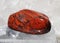 Red jasper laid on druze of quartz