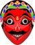 Red Javanese Indonesian Traditional Mask Vector