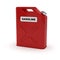 Red jerrycan with gasoline label