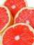 Red juicy grapefruit slices