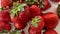 Red Juicy Strawberry on white background