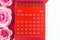 The Red June 2023 Monthly desk calendar for 2023 year with pink rose