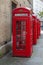 Red K2 London phone boxes