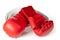 Red karate gloves with belt