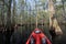 Red kayak on Fisheating Creek, Florida.