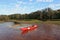 Red kayak in Fisheating Creek, Florida.