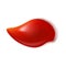 Red ketchup stain or splash, isolated vector blob