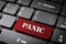 Red keyboard key Panic button, Status background