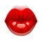 Red kissing lips