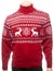 Red knitted Christmas turtleneck sweater on a mannequin isolated