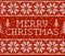 Red knitted seamless pattern with sign Merry