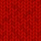 Red Knitted Seamless Pattern. Vector Wool Background