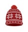 Red knitted winter hat