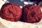 Red knitting yarns