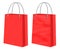 Red kraft shopping paper bags