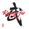 Red Kung Fu Lettering on the Chinese Calligraphic Sumbol