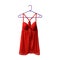 Red lace nightie on the hanger. White background. Isolate