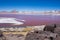 Red lagoon tourist landscape Bolvia