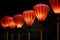 Red lampions in Hoi An, Vietnam, street decorated with Chinese Lanterns