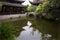 Red Lanterns Pond Reflection Temple Sichuan China