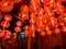 Red lanterns in shrines, wishing for good luck