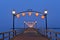 Red Lanterns on White Rock Pier for Chinese Moon Festival