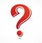 Red large question mark. Vector illustration