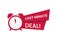 Red last minute deal logo, symbol, banner