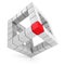 Red leader cube of abstract cube structure. leadership concept