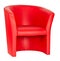 Red leather armchair isolated on white