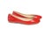 Red leather ballet flats