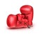 Red leather boxing gloves