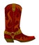Red leather cowboy boot