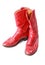 Red leather cowboy boots